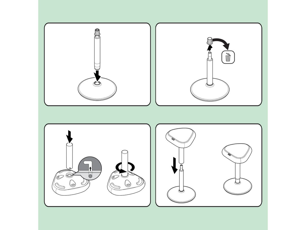 LEITZ Tabourets de bar Ergo Acitv 6545-00-89 gris (4002432138432)