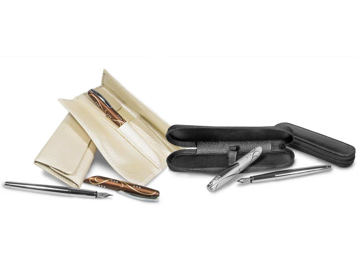ONLINE Etui en cuir Leder 90686 pour 2 stylo (4014421906861)