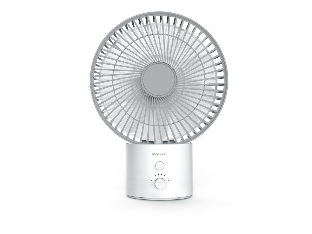 DELTACO USB Fan, Rechargable battery FT-775 Variable speeds White (7333048055019)