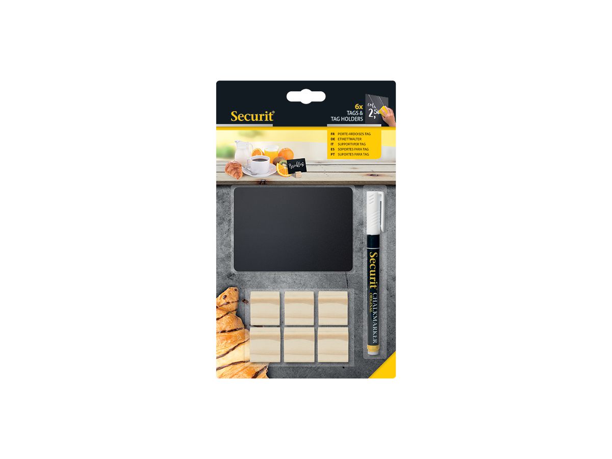 SECURIT Aufsteller Wood A7 TAG-HLD-TE teak 74x105mmm (8719075283240)