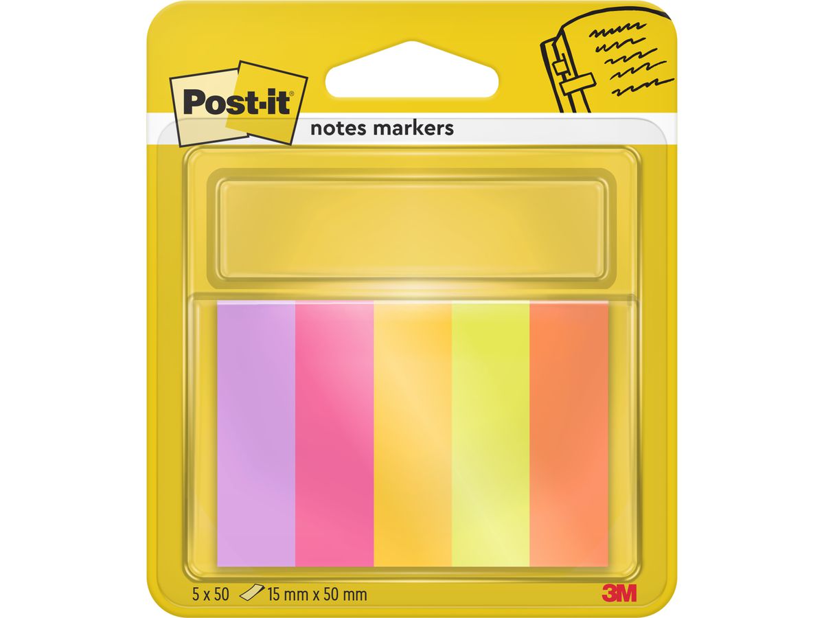 POST-IT Page Marker 15mmx50mm 670-5TFEN 5 couleurs 5x50 bandes (4054596927087)