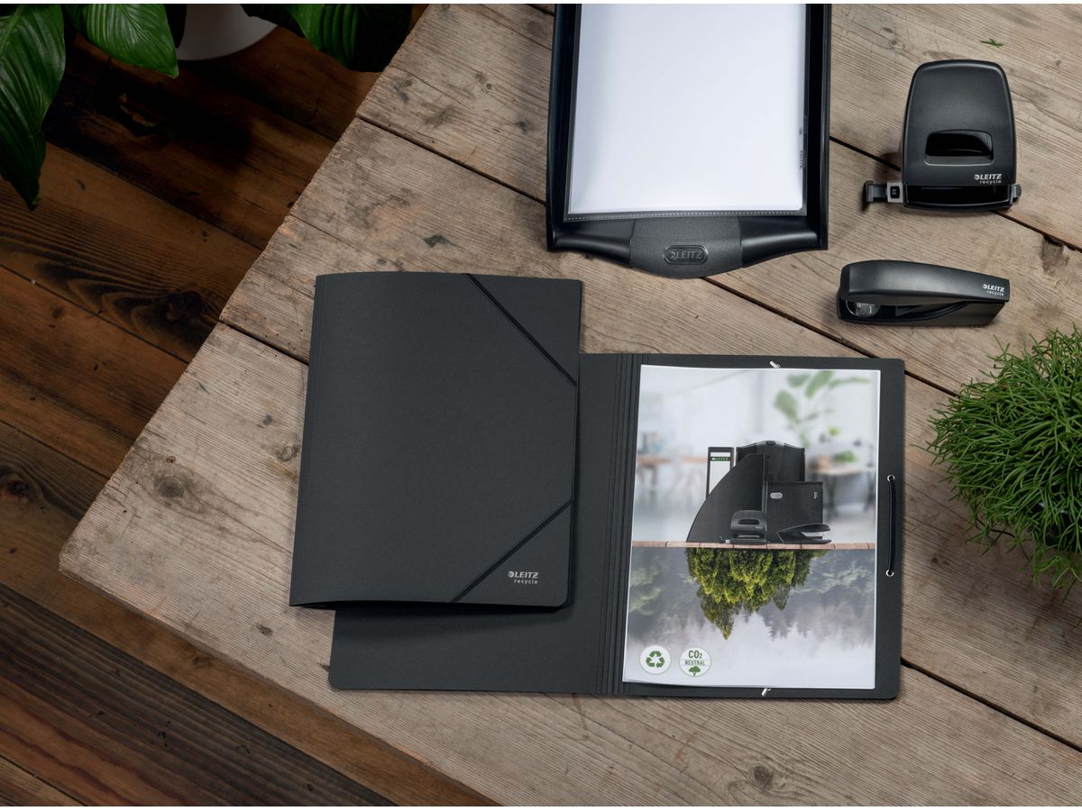 LEITZ Cartellina elastico Recycle A4 3908-00-95 nero, cartone (4002432128051)