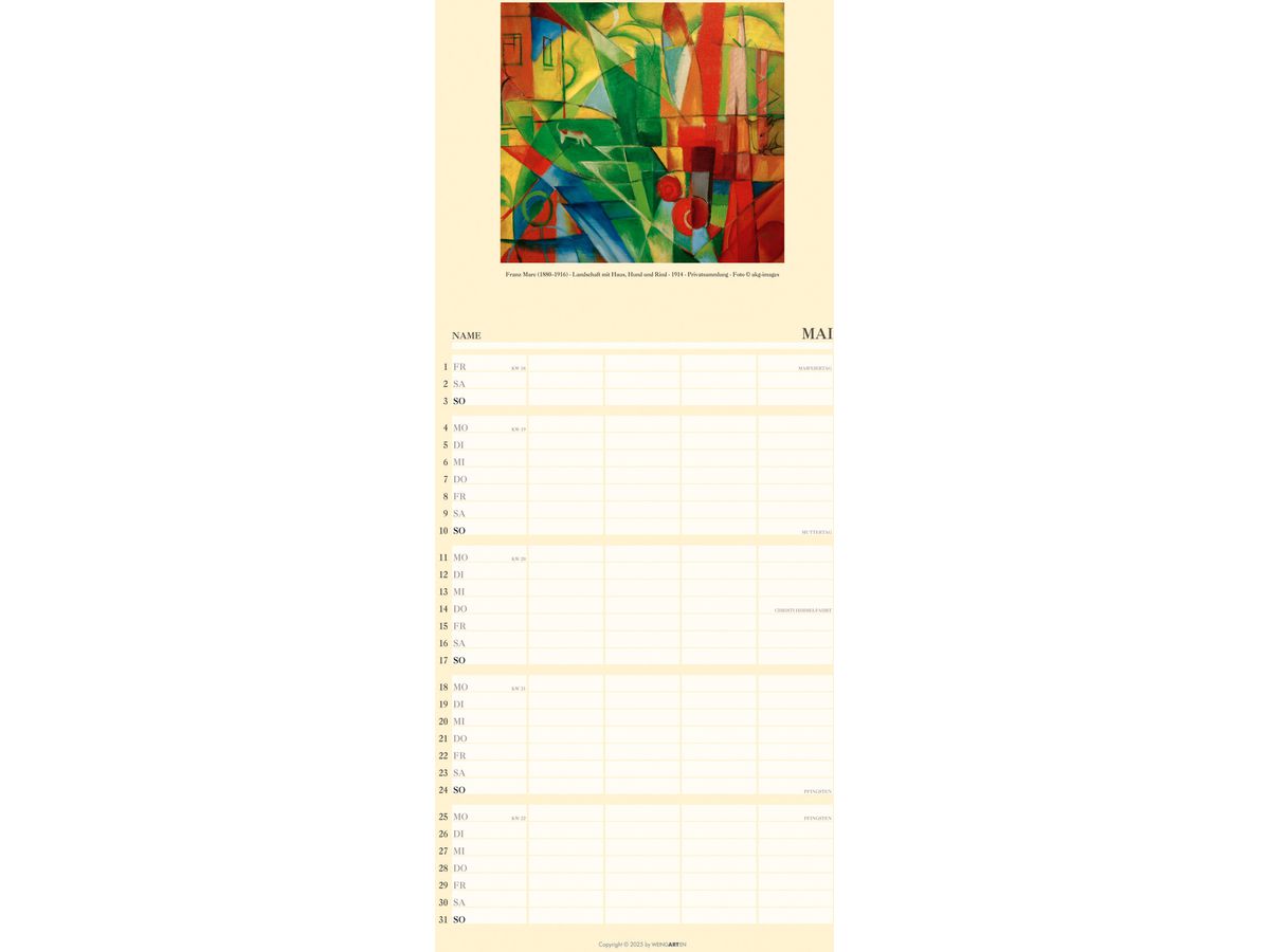WEINGARTEN Calendrier familial 2026 3312272+26 Art 22x48cm (9783839903049)