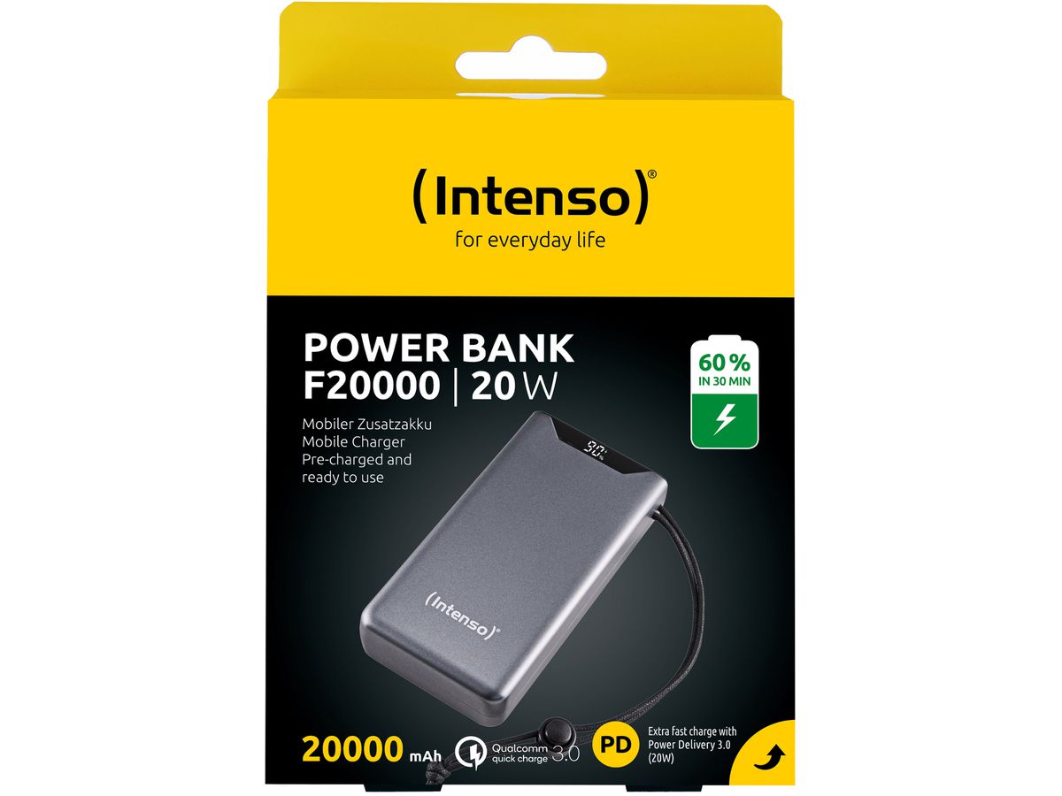 INTENSO Powerbank F20000, grey 7332054 20000 mAh, USB-A, USB-C (4034303034765)