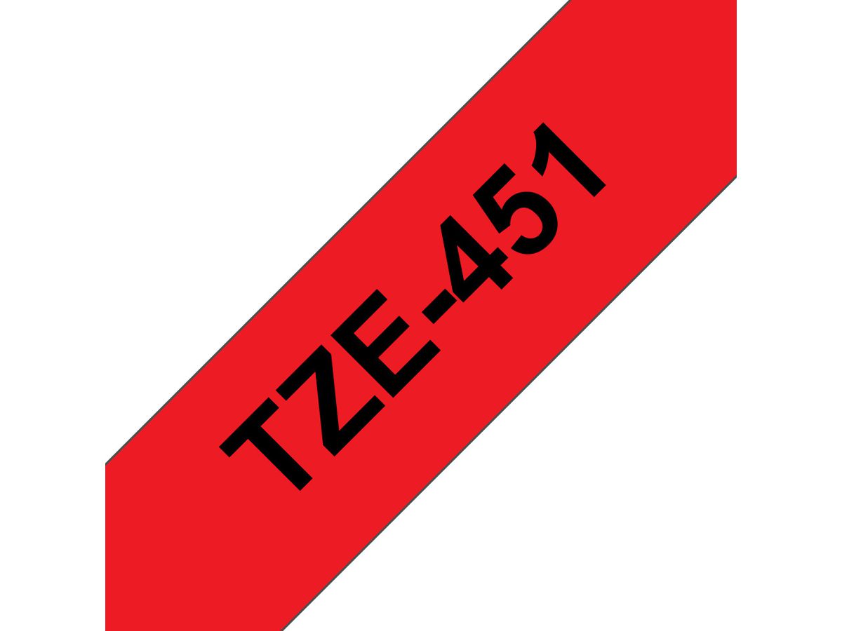 PTOUCH Ruban, laminé noir/rouge TZe-451 PT-2450DX 24 mm (4977766686358)