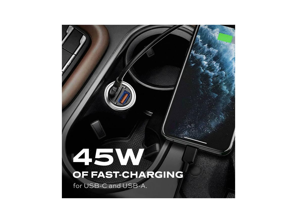 STATIK Dual Car Charger USB-A-C PUP-0250 BlitzCharge 45W (0810024054503)