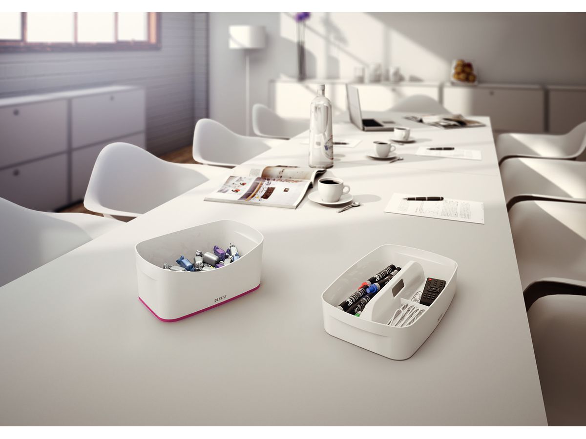 LEITZ MyBox vaschette da scrivania 52571023 bianco/pink (4002432116553)