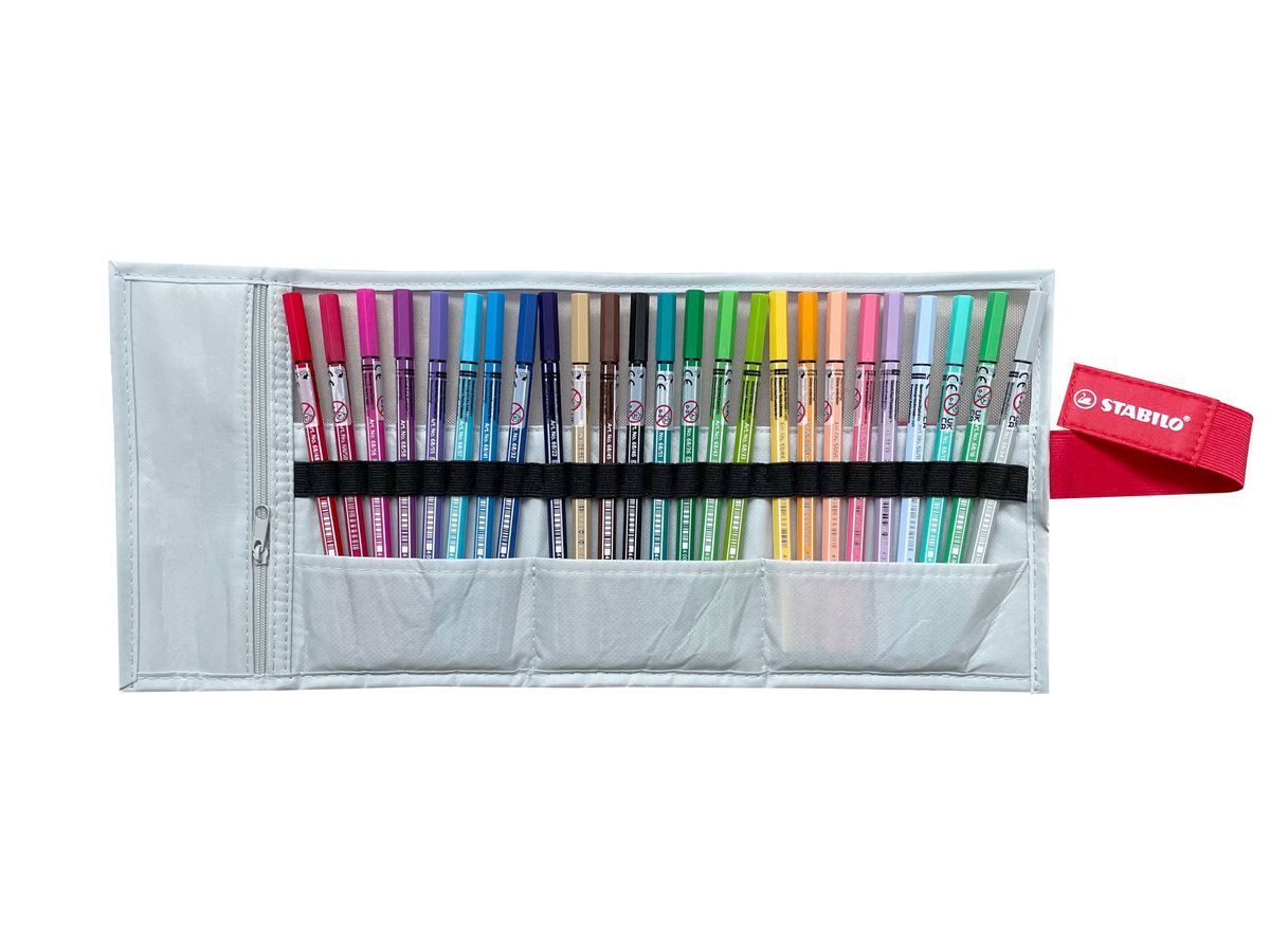 STABILO Rollerset point 68 1.1mm 6825-08-03CH 25 couleurs ass. gris pastel (4006381589284)