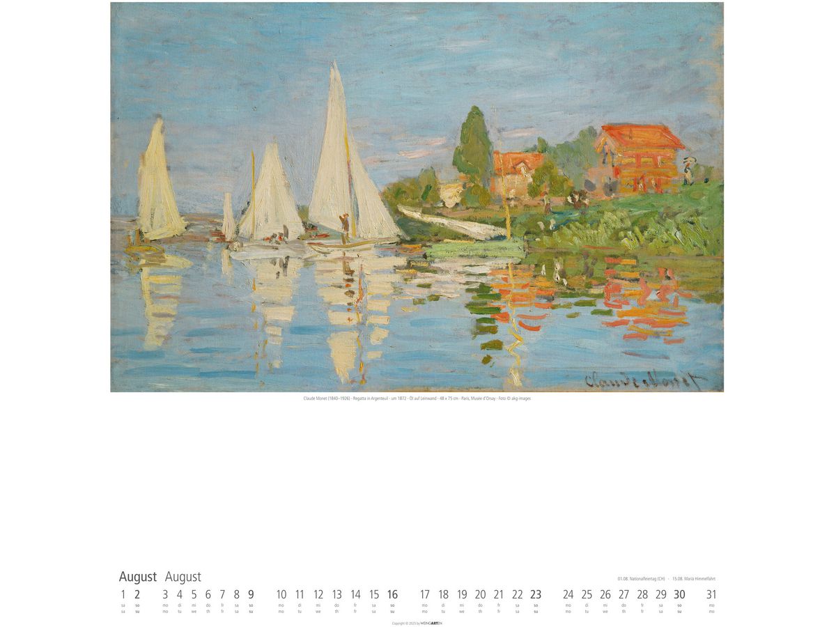 WEINGARTEN Calendrier 2026 2955900+26 Claude Monet DE 46x55cm (9783839901786)