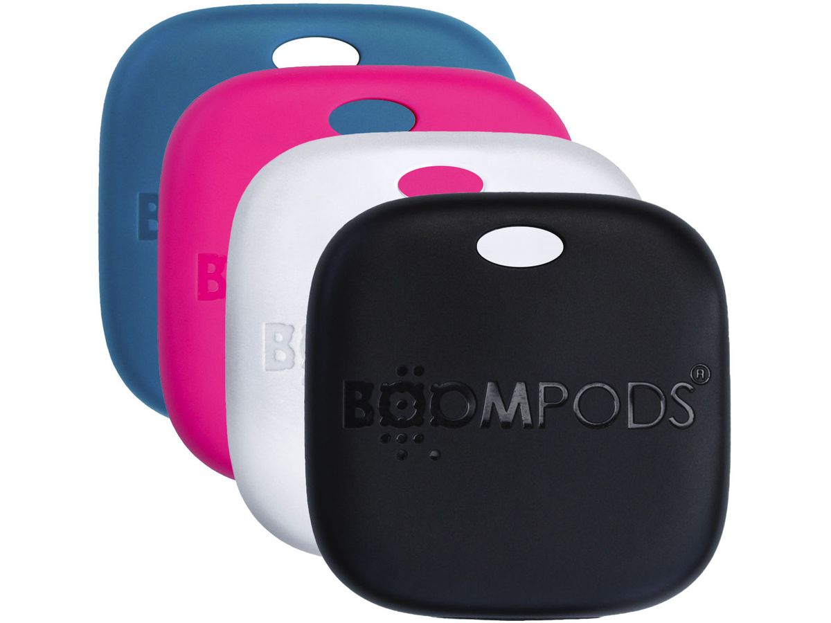 BOOMPODS Boomtag Rechargeable Multi TAGRE4 Black, Blue, White, and Pink (5060746170448)
