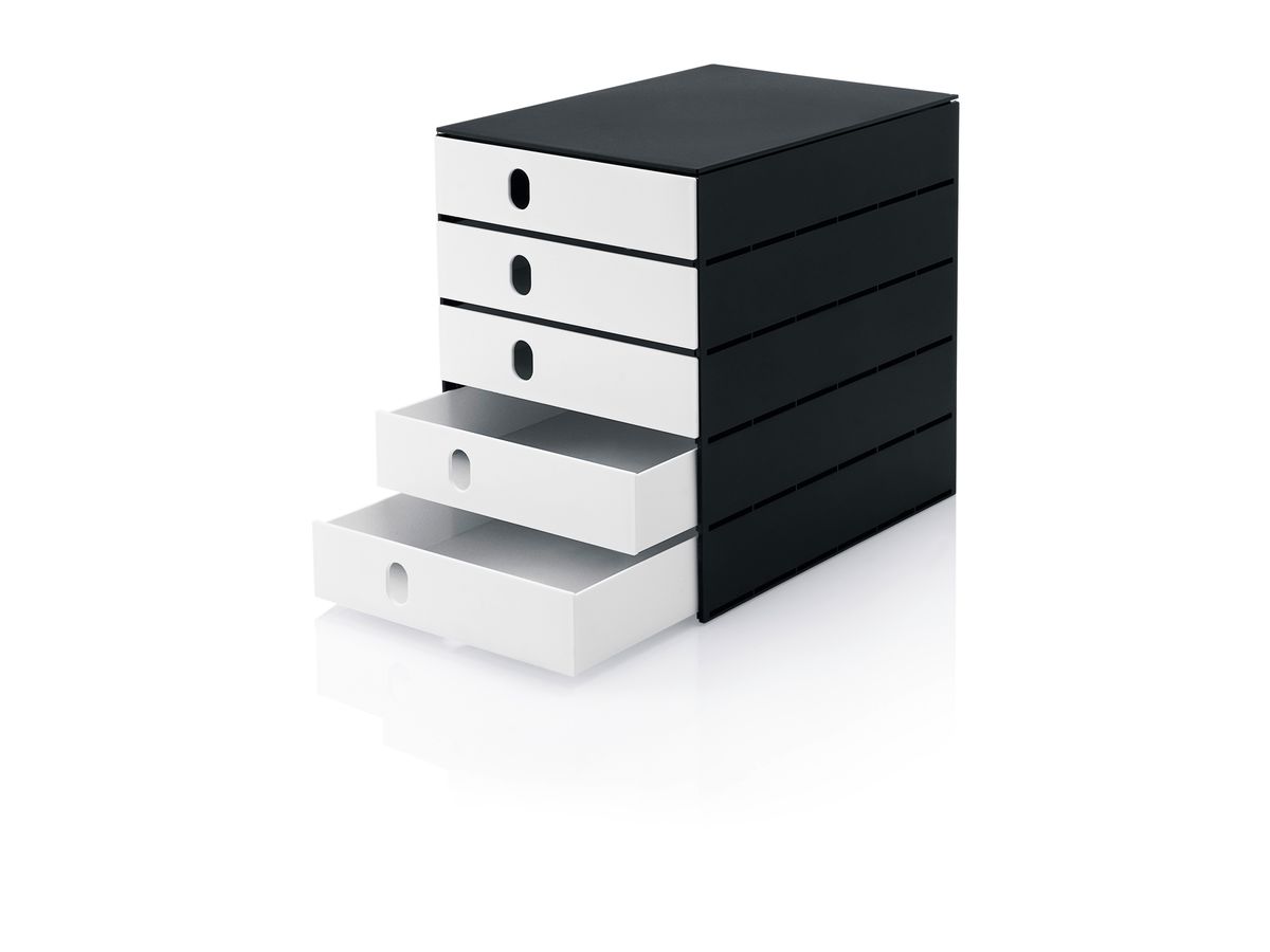STYRO Scatola con cassetti styroval 14-8000.92 nero/bianco 5 cassetti chiuso (7612176073875)