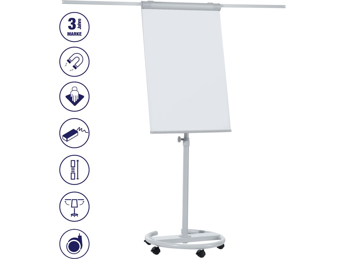 FRANKEN Flipchart ECO 68x105cm F2400/N hellgrau mobil (4016946198905)