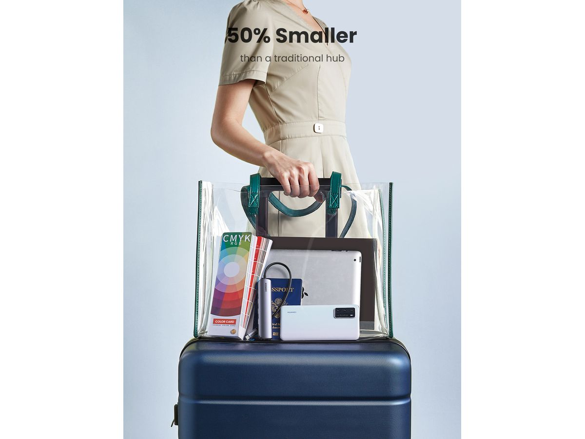 UGREEN USB-C Hub 5in1, Silver (BB) 10919 HDMI,RJ45,2xUSB-A,USB-C PD (6957303819195)