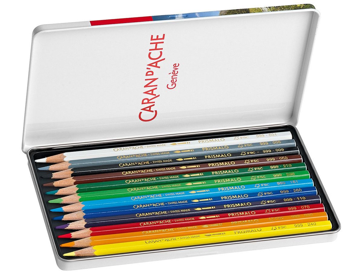 CARAN D'ACHE Crayon de couleur Prismalo 3mm 999.312 ass. boite mét. 12 piece (7610186013126)