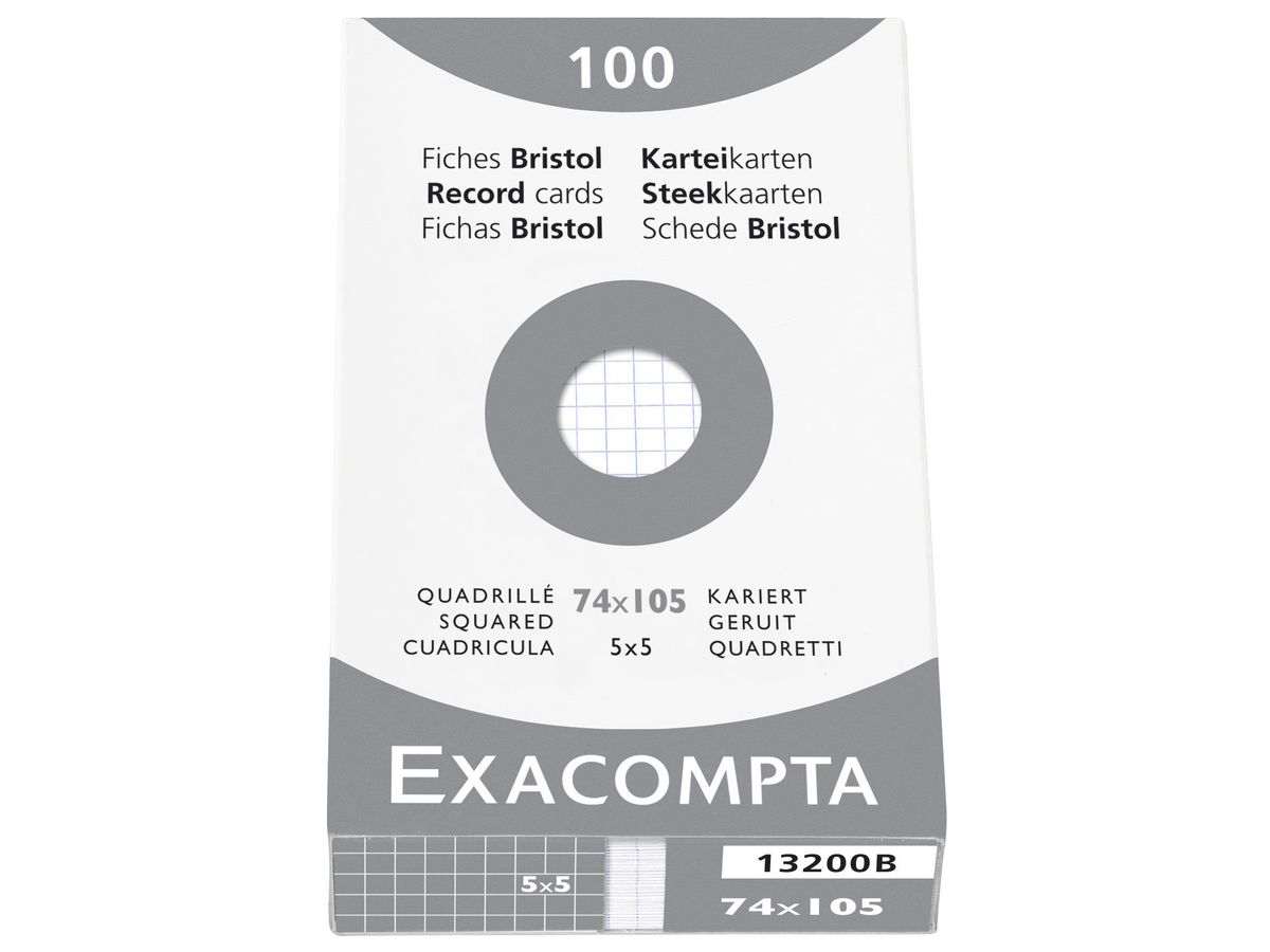 EXACOMPTA Schede quadret. 5mm A7 13200B bianco 100 pzi. (3130630132004)