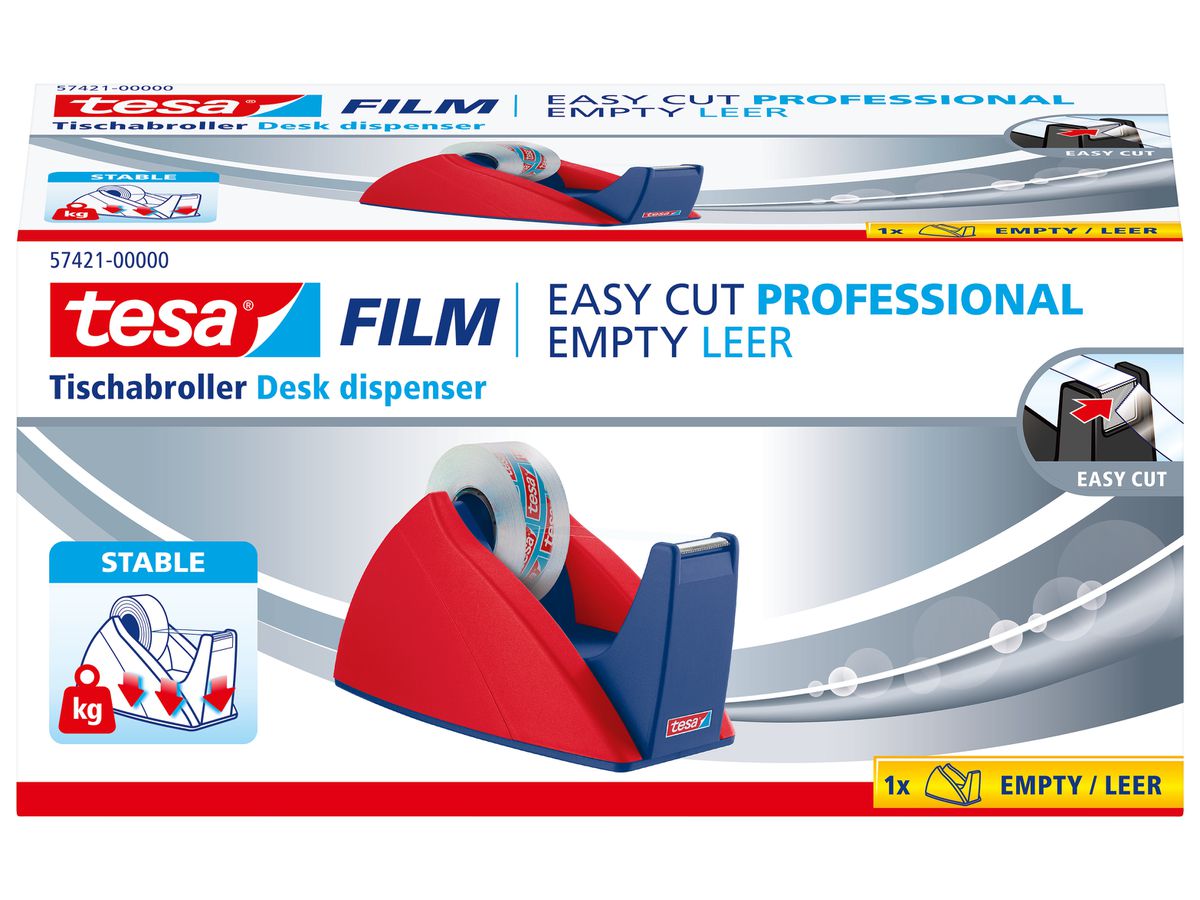 TESA Déroul. Table EasyCut 33mx19mm 574210000 rouge/bleu (4042448363114)