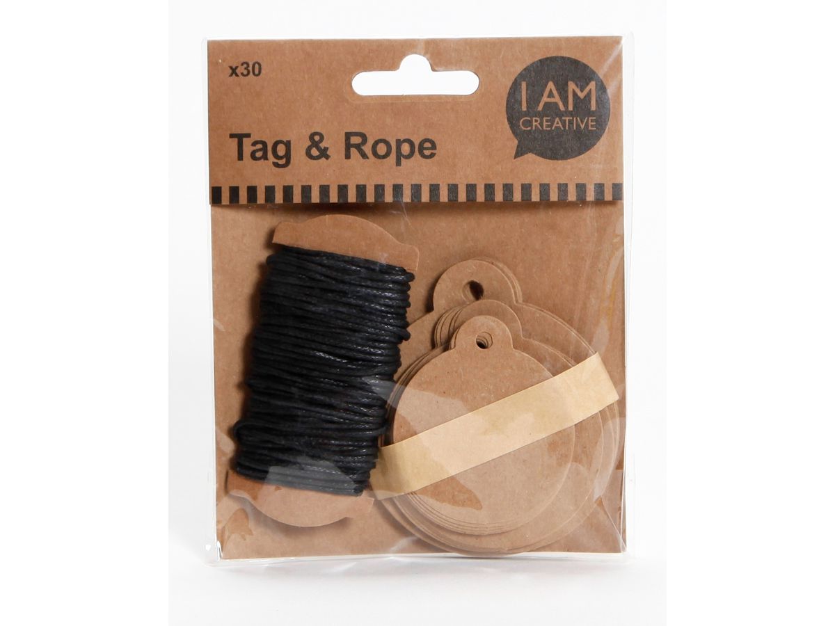 I AM CREATIVE Étiquettes brun 4087.11 ronde, 30 pcs (7611983149650)