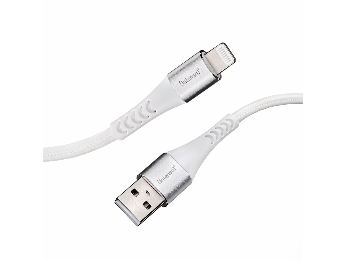 INTENSO Cable USB-A to Lightning 7902102 1.5 m, Nylon white (4034303033867)