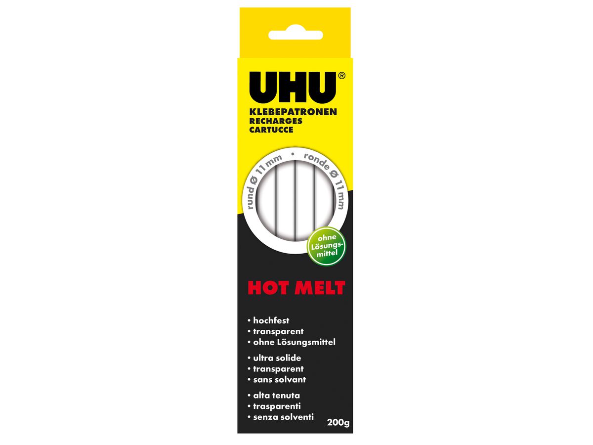 UHU Hot Melt Stick 47865 200g, 10 pcs. (4026700478655)