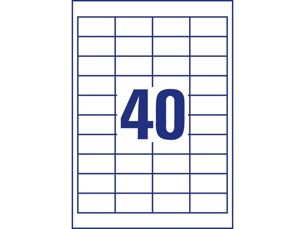 AVERY ZWECKFORM Etiketten (1000 Stück) A4 4780 weiss 1200 Stk./25 + 5 Blatt (4004182047804)