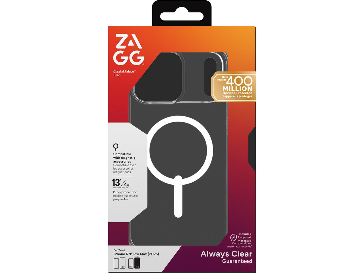 ZAGG Crystal Palace Cases Snap 702320815 iPh.17,Zion,Pro Max,Clear (0840390377579)