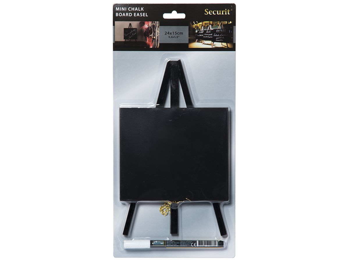 SECURIT Kreidetafel-Staffelei MINI MNI-BL-KR-1 schwarz 24.4x15x13.5cm (8718226495426)