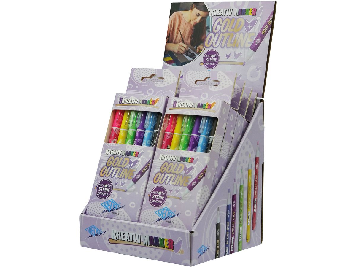 WEDO Marker Gold + Outliner 1-2mm 252700699 Set 6 pcs. (4003801870656)