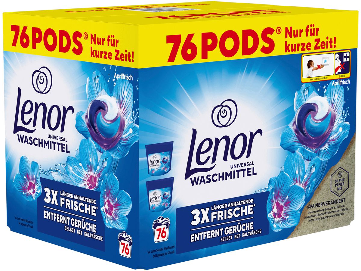 LENOR Détergent Allin1 972043 Frais d'avril 76 Pods (8700216707756)