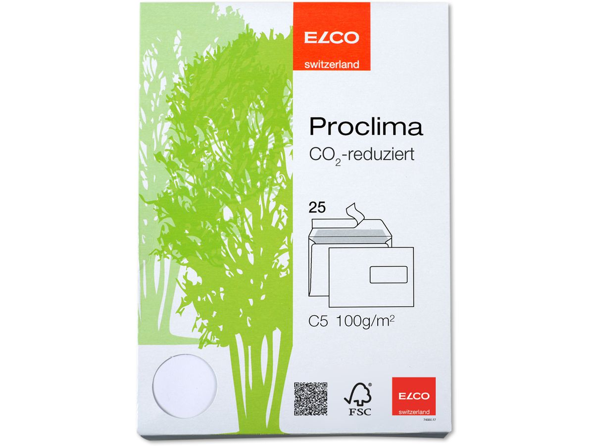 ELCO Envelope proclima C5 74272.20 recycling, fenêt. dr. 25 pcs. (7611722023517)