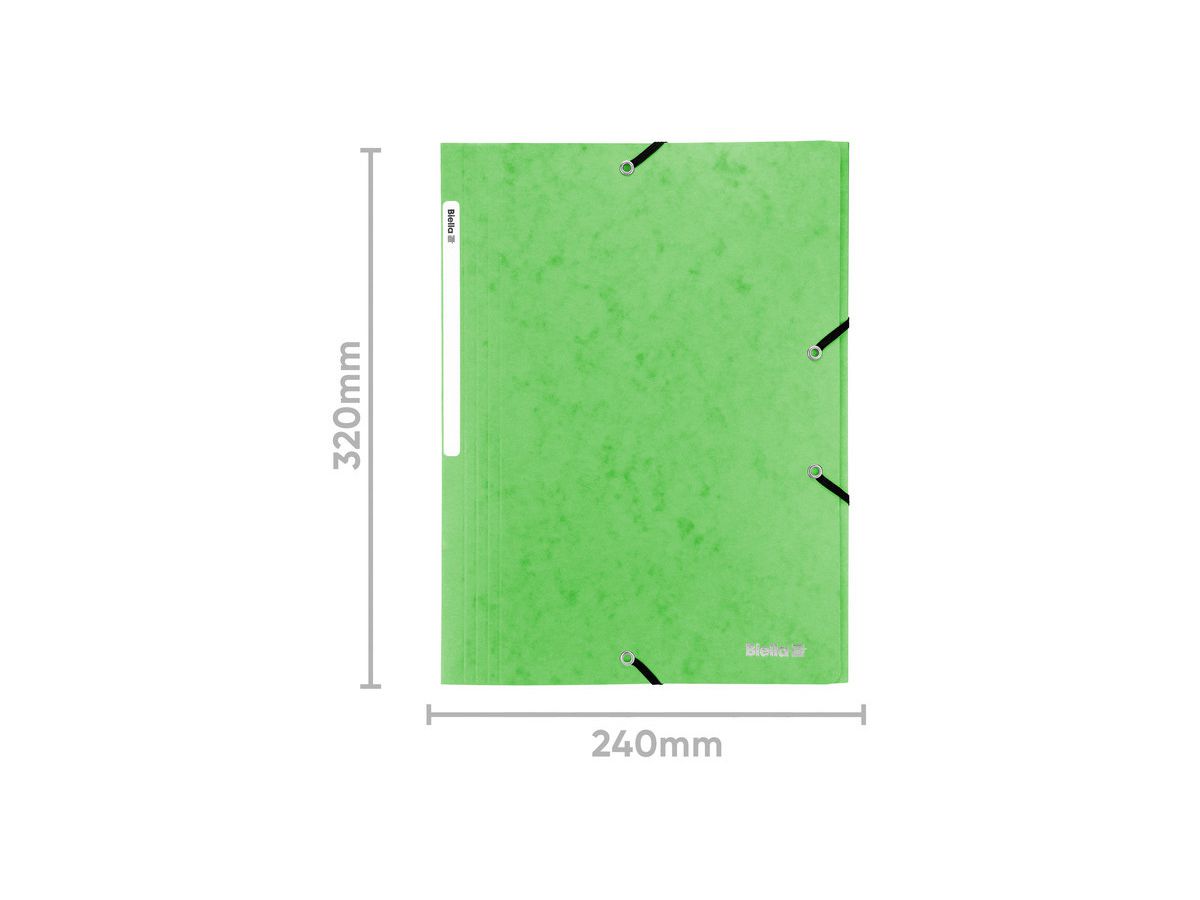BIELLA Dossier ferm. Élastique A4 17840131U vert clair, 355gm2 200 flls. (7611365426133)