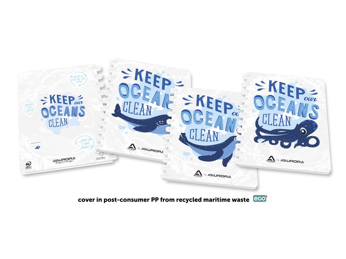 ADOC Cartella ad anelli A4 6055.2 bianco-blu, quadri 144 pagine (5411028032747)