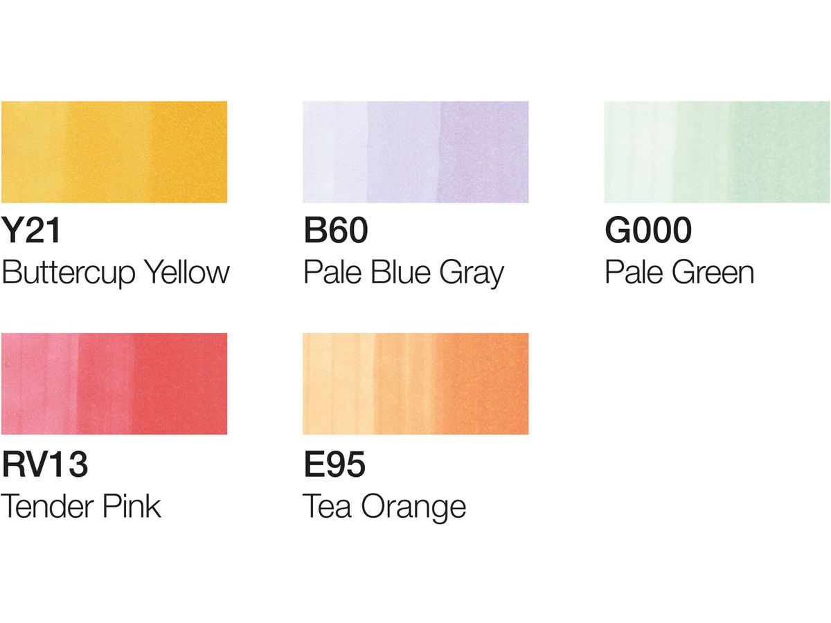 COPIC Marker Ciao 22075555 5+1 Set Pastels (4013695261393)