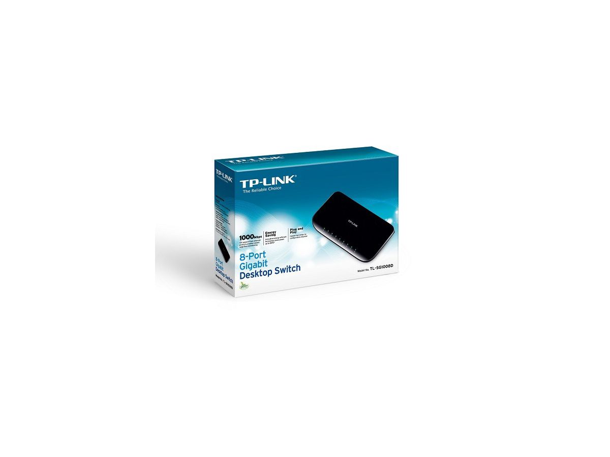 TP-LINK 8-Port-GB-Desktop-Switch TLSG1008D 10/100/1000 Mbit/s (6935364092313)