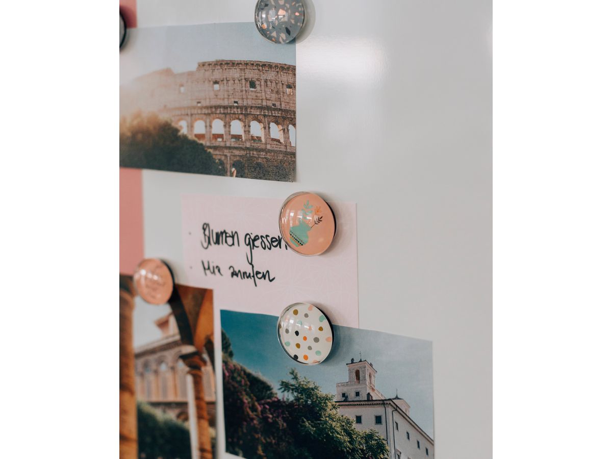 I AM CREATIVE Aimant Happy Let`s Organize 4035.54 Verre, 2.5x1cm 6 pièces (7611983215515)