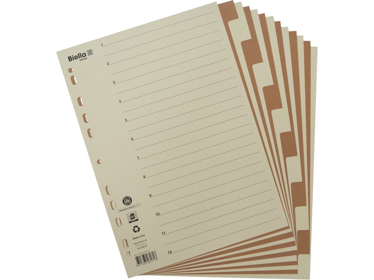 BIELLA Registro cartone A4 46444100U marrone/beige 12 pzi. (7611365231713)