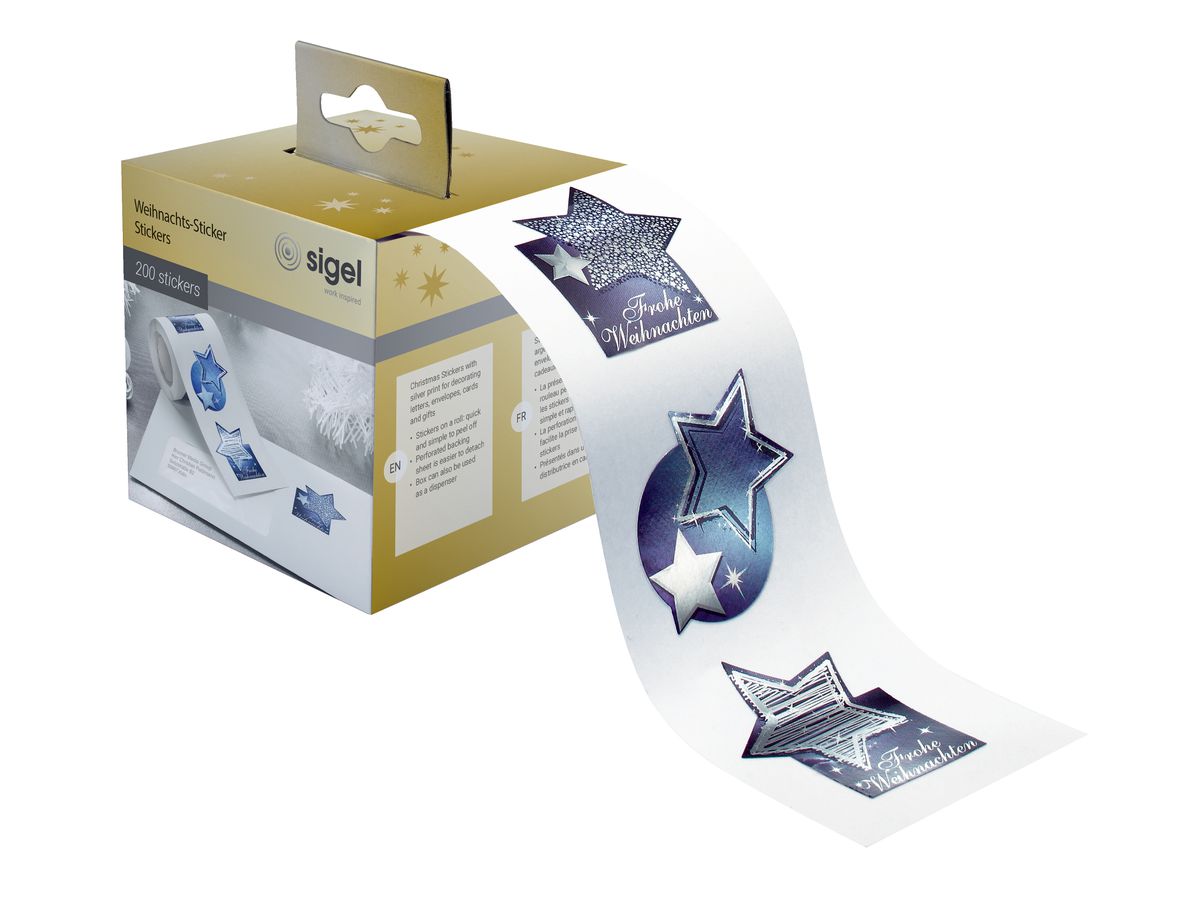 SIGEL Sticker 43x35mm CS115/W natale 200 pezzi (4004360869082)