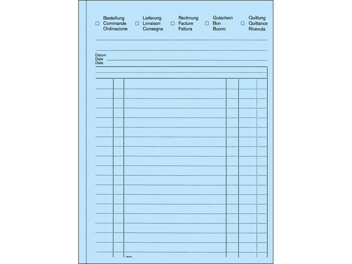 FAVORIT Libro polifunzionaleD/F/I A5 8115OK blu/blu/bianco 50x3 fogli (7612149044000)