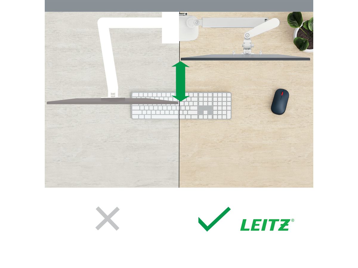 LEITZ Support de moniteur 6537-00-85 Gris, dual (4002432134670)