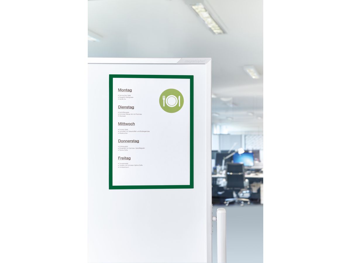 MAGNETOPLAN Cornice calamita magnetofix A4 1130305 verde 5 pezzi (4013695013664)