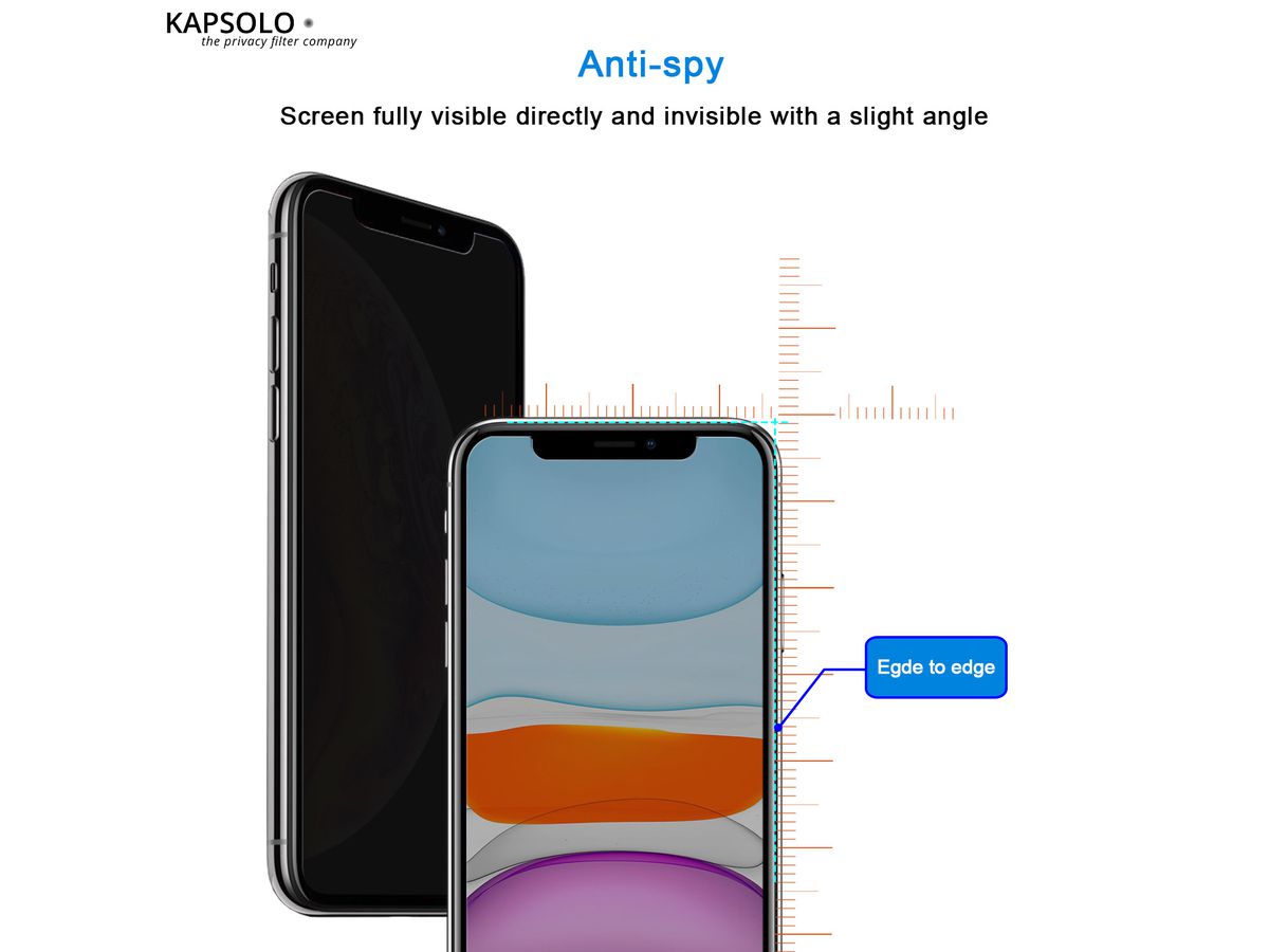 KAPSOLO Verre Trempé Anti Espion KAP30293 Apple iPhone 8 Plus (5714681054942)