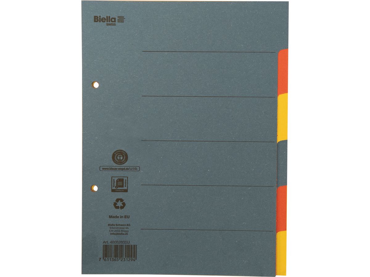 BIELLA Registro cartone A5 46052600U pastello 6 pzi. (7611365231294)