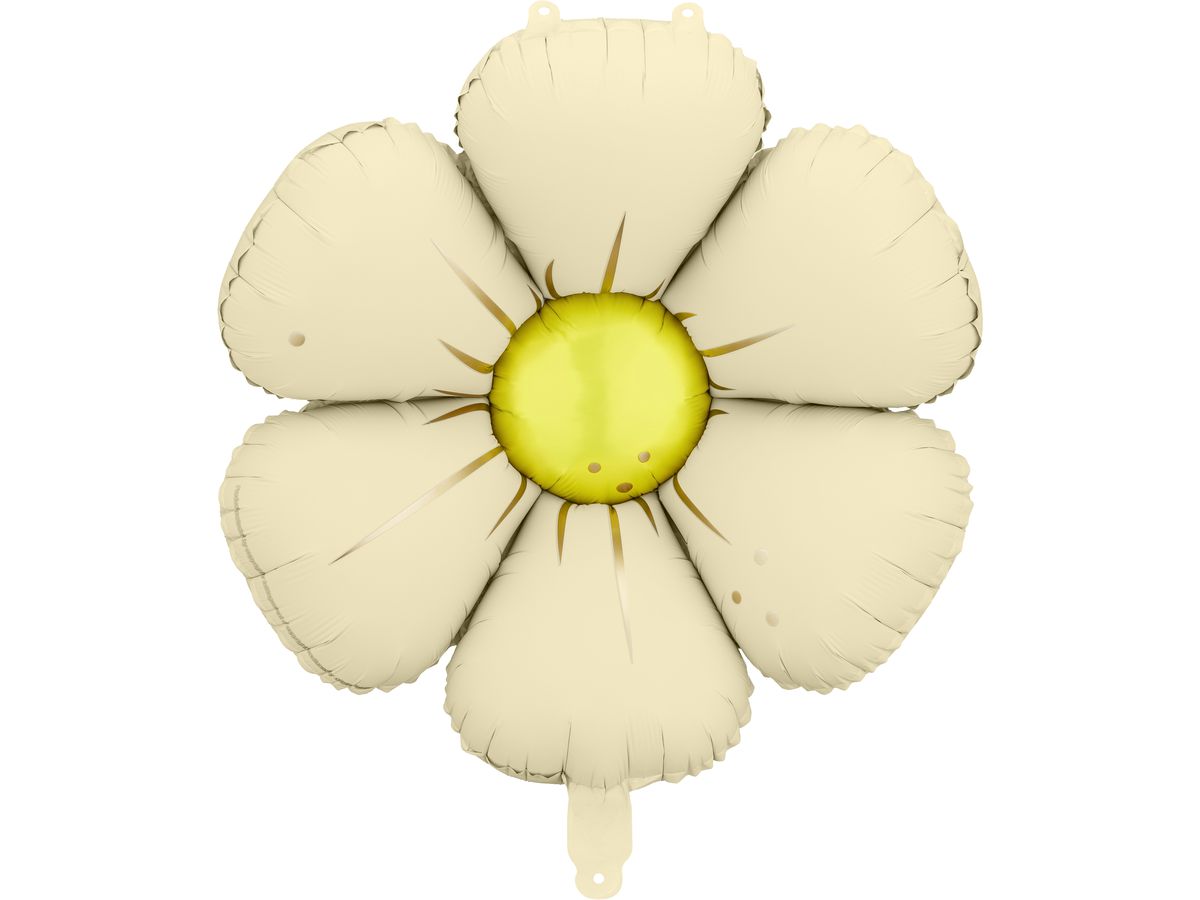 PARTYDECO Ballon en plastique 45cm FBZ5-079 Marguerites, crème 4 pcs. (5904555084216)