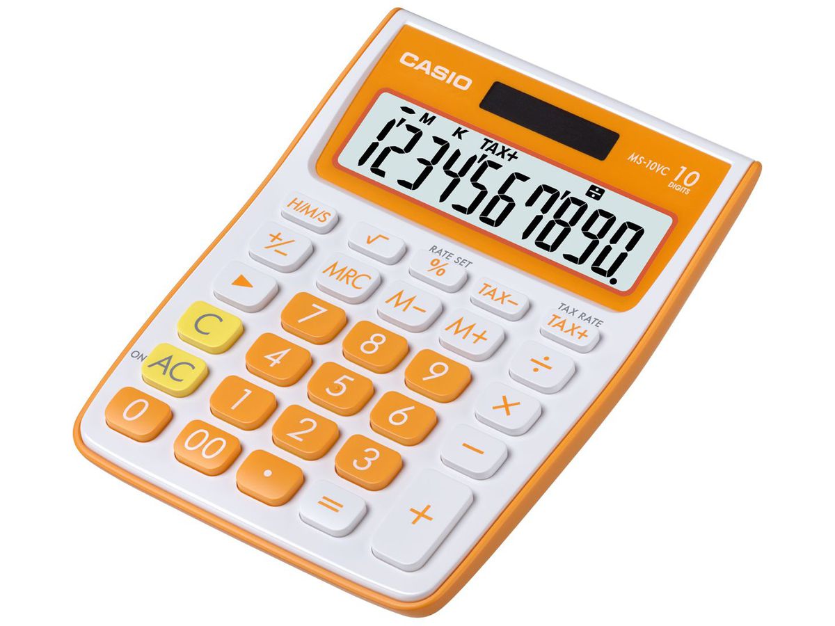 CASIO Tischrechner MS-10VC-OE orange (4971850175988)