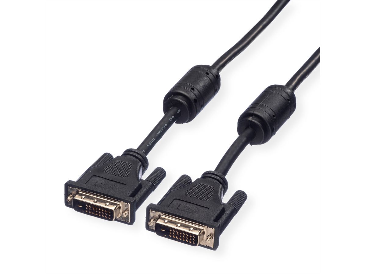 ROLINE DVI Kabel, (24+1) dual link 11.04.5525 Black, ST/ST, 2m (7611990146048)