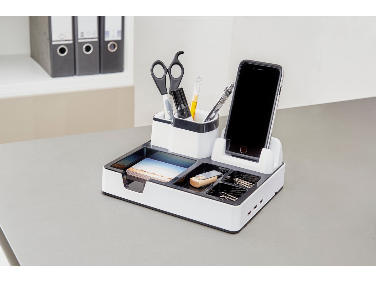 MONOLITH Organizzatore da tavolo DO 003 -17 bianco-nero 217x187x96mm (4260368033522)