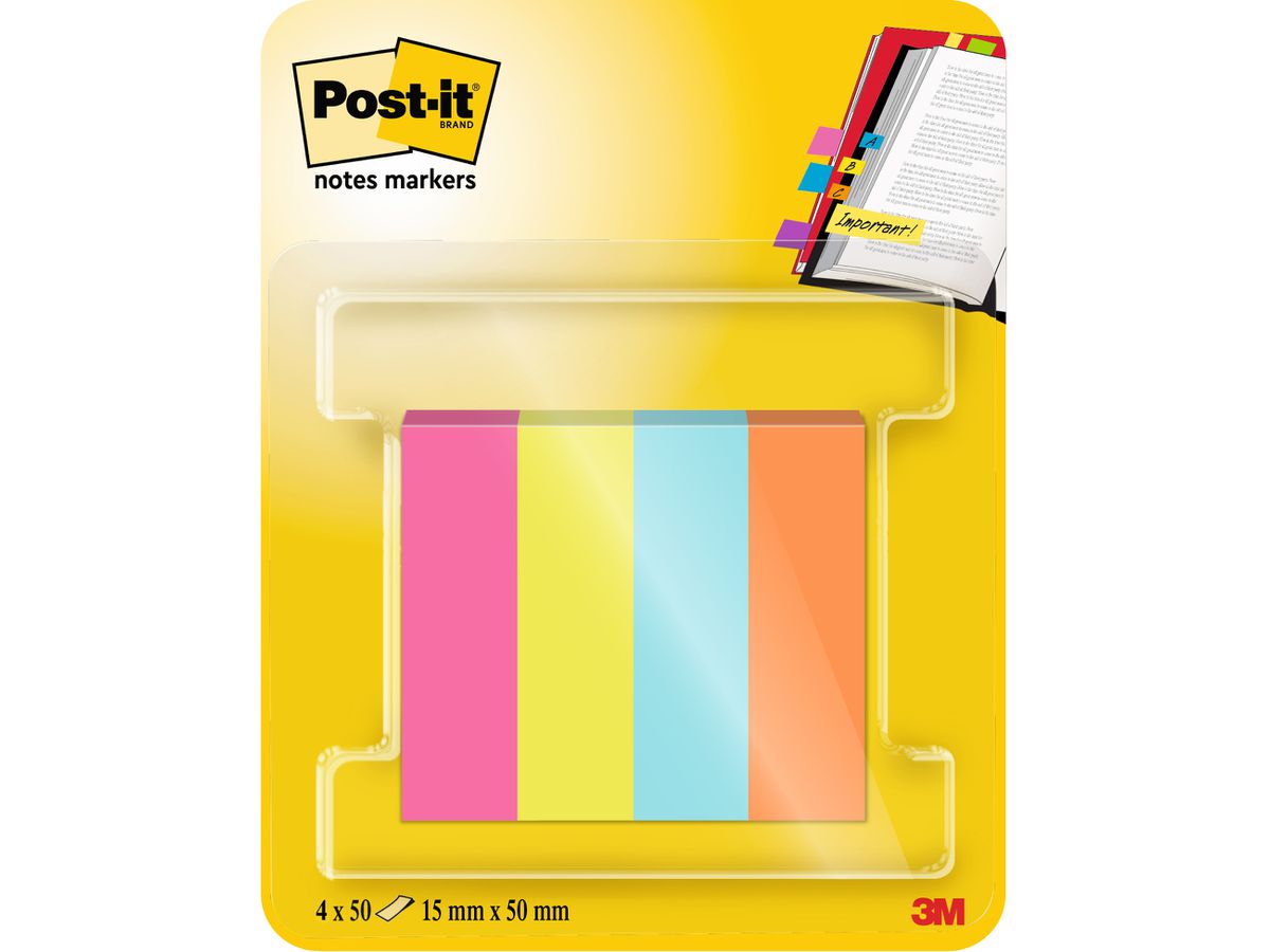 POST-IT Page Marker 15x50mm 670-4-POP 4 Farben 4x50 Streifen (4054596927001)