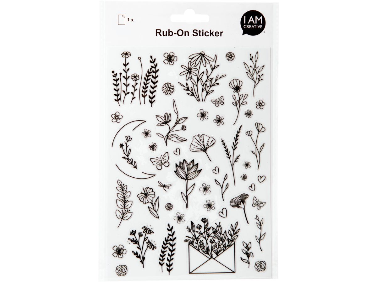 I AM CREATIVE Rub on Sticker A5 4010.58 Blumen (7611983250448)