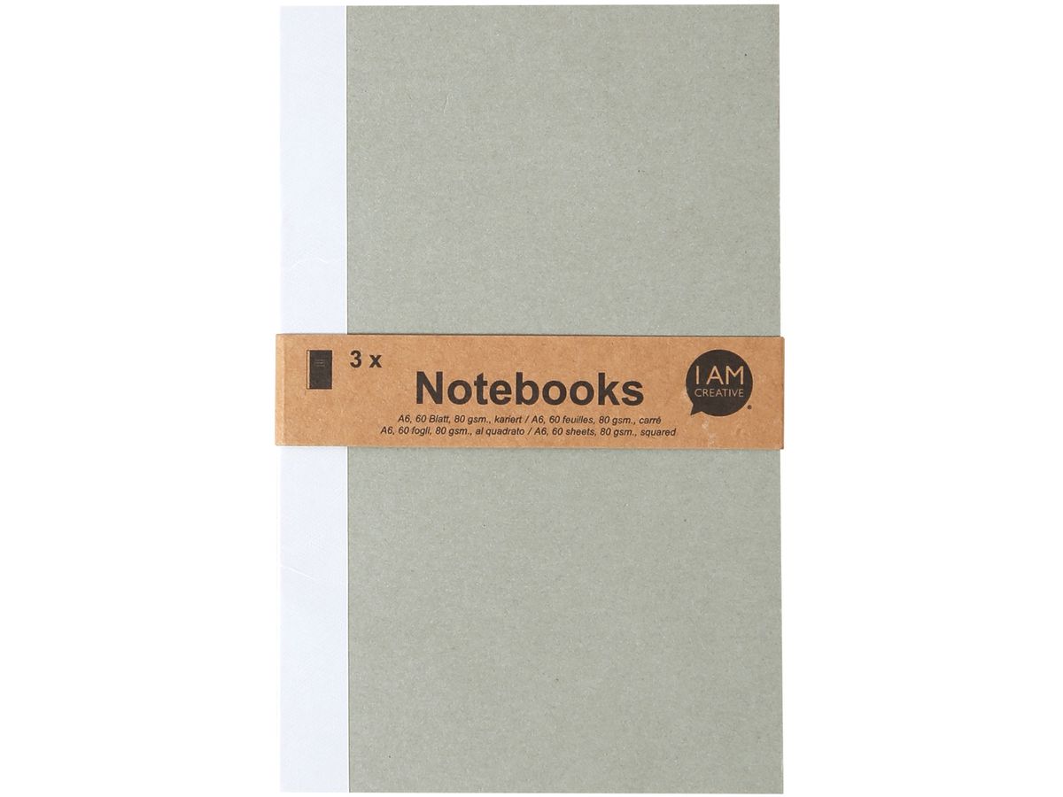 I AM CREATIVE Notizbuch A6 4005.12 braun, 60 Seiten 3 Stück (7611983209415)