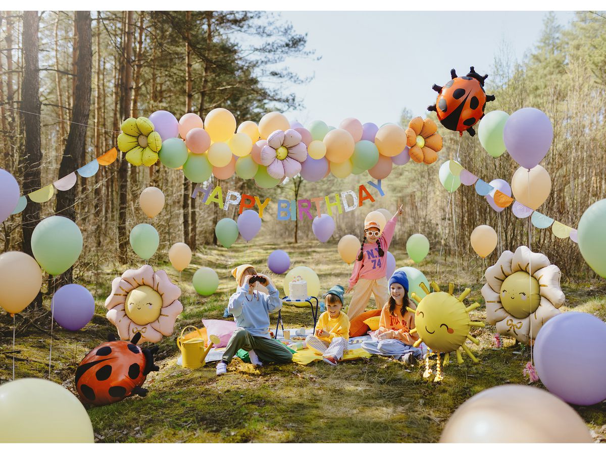 PARTYDECO Ballon en plastique 45cm FBZ4 Marguerites, ass. 4 pcs. (5904555084209)