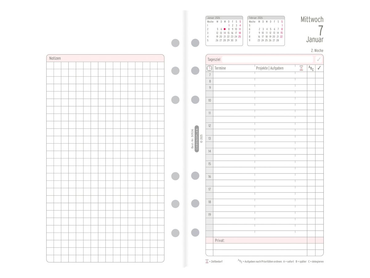 CHRONOPLAN Set annuel plan journ. 2026 50536Z.26 1J/1P Midi (4004182088494)